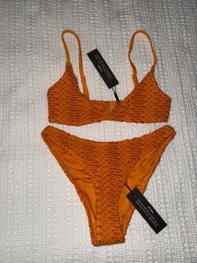 Triangl Crochet Bikini Set NWT MAIA - ALINA orange CROCHET SCOOP BIKINI SET